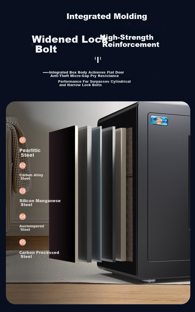 Tiger Brand Home Small Electronic Password Safe All-Steel Anti-Theft Wall-Insertable Office Financial Storage Cabinet Boyue Series 45cm Black 6
