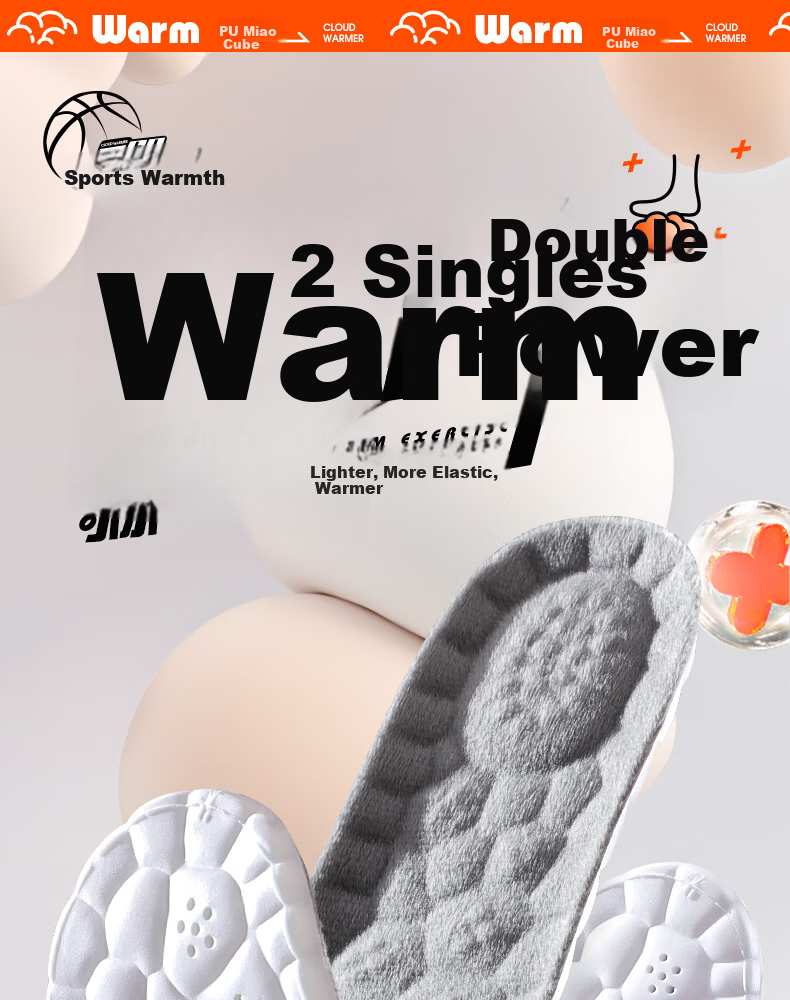 Nanjiren Warm Insoles for Men And Women, Thickened And Fleece-Lined Cotton, Winter Sports Shock-Absorbing Soft Bouncy Squishy Feeling Basketball Running 37-38 1