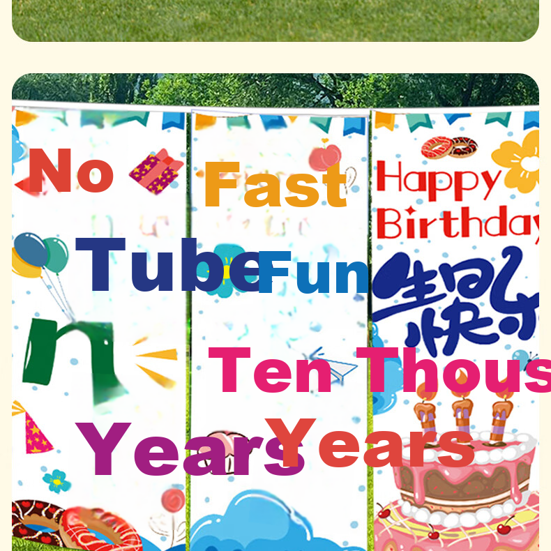 Ounizi Birthday Scene Decoration Girl Birthday Props Atmosphere Boy Party Decoration Happy Birthday Banner 3-Pack 7