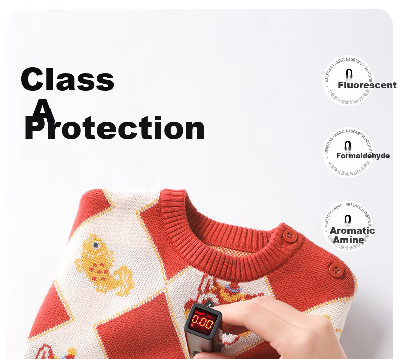 Beitais Children's Sweater Spring and Autumn Pure Cotton Unisex Baby Knitted Cardigan Versatile New Year Knitted Jacket 16
