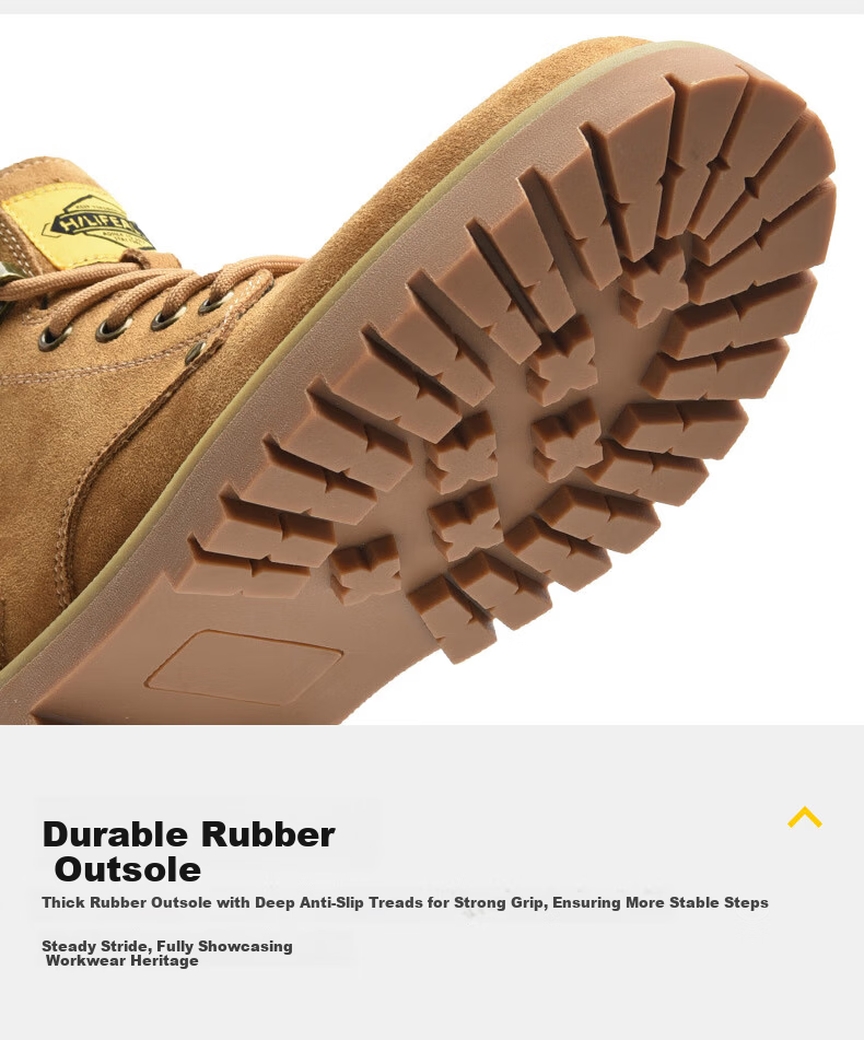 HLA Martin Boots Men's High-Top Outdoor Yellow Work Shoes HAAGZM4DAZ413 Gray Size 38 16