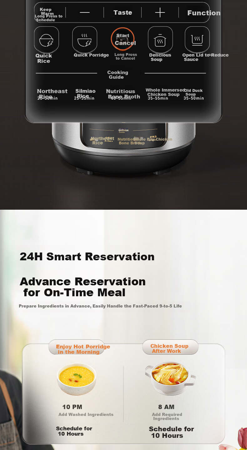 Joyoung ZMD Safe Series Electric Pressure Cooker Smart Heating Timer Dual Inner Pots 5L Y-50H85 9