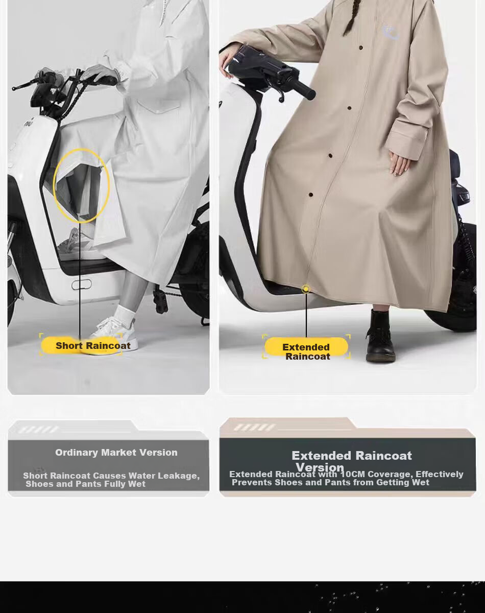 Chegui Mu Electric Bike Raincoat Full Body Thickened Large Unisex Adult Electric Scooter Riding Raincoat 5
