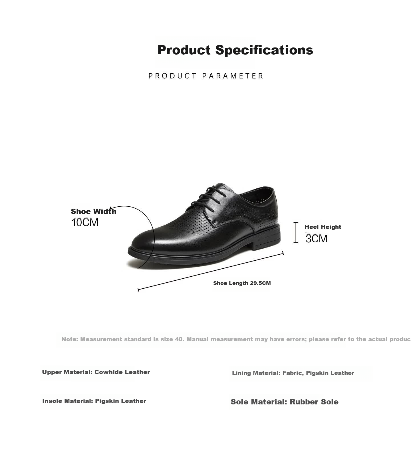 TATA Summer Breathable Perforated Casual Business Formal Leather Shoes QSY01BM6 Black (Perforated Breathable) Size 42 3