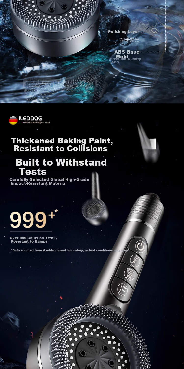 ILeddog [Germany] High-Pressure Shower Head Booster Bathroom Bath Filter 3-Piece Set Shower Head TY001 12