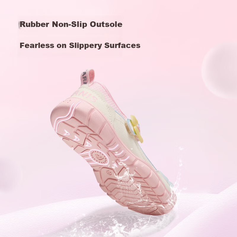 TARANIS Spring Summer Girls' Breathable Mesh Sports Sandals Sweetheart Princess Mary Jane Kindergarten Shoes White/Pink Size 24