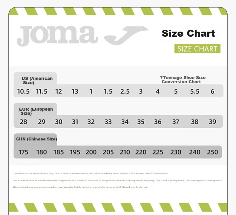 JOMA Kids Soccer Shoes TF Turf Studs Youth Primary School Professional Competition Training Sports Shoes Light Gray Size 28 11