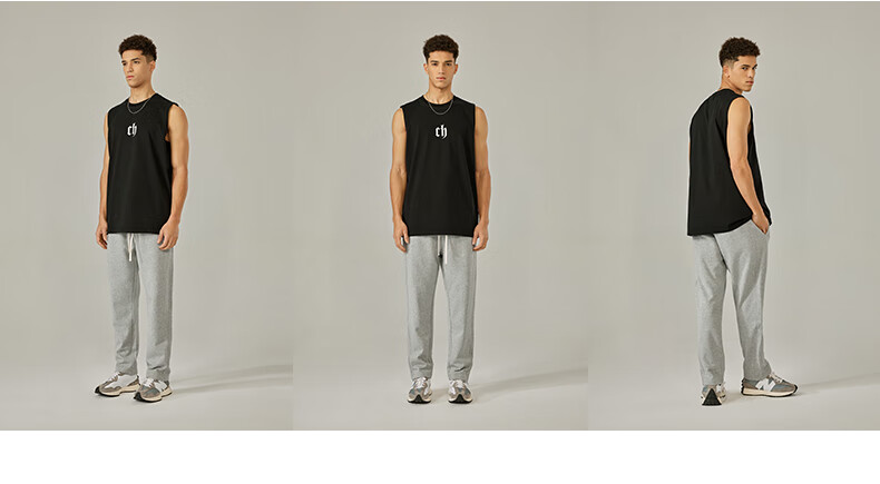 CHINISM CH Men's Vest, American-Style Pure Cotton, Casual High Street Wear, Loose-Fitting Letter Print, Breathable Sleeveless Top, CD2222T1021 10