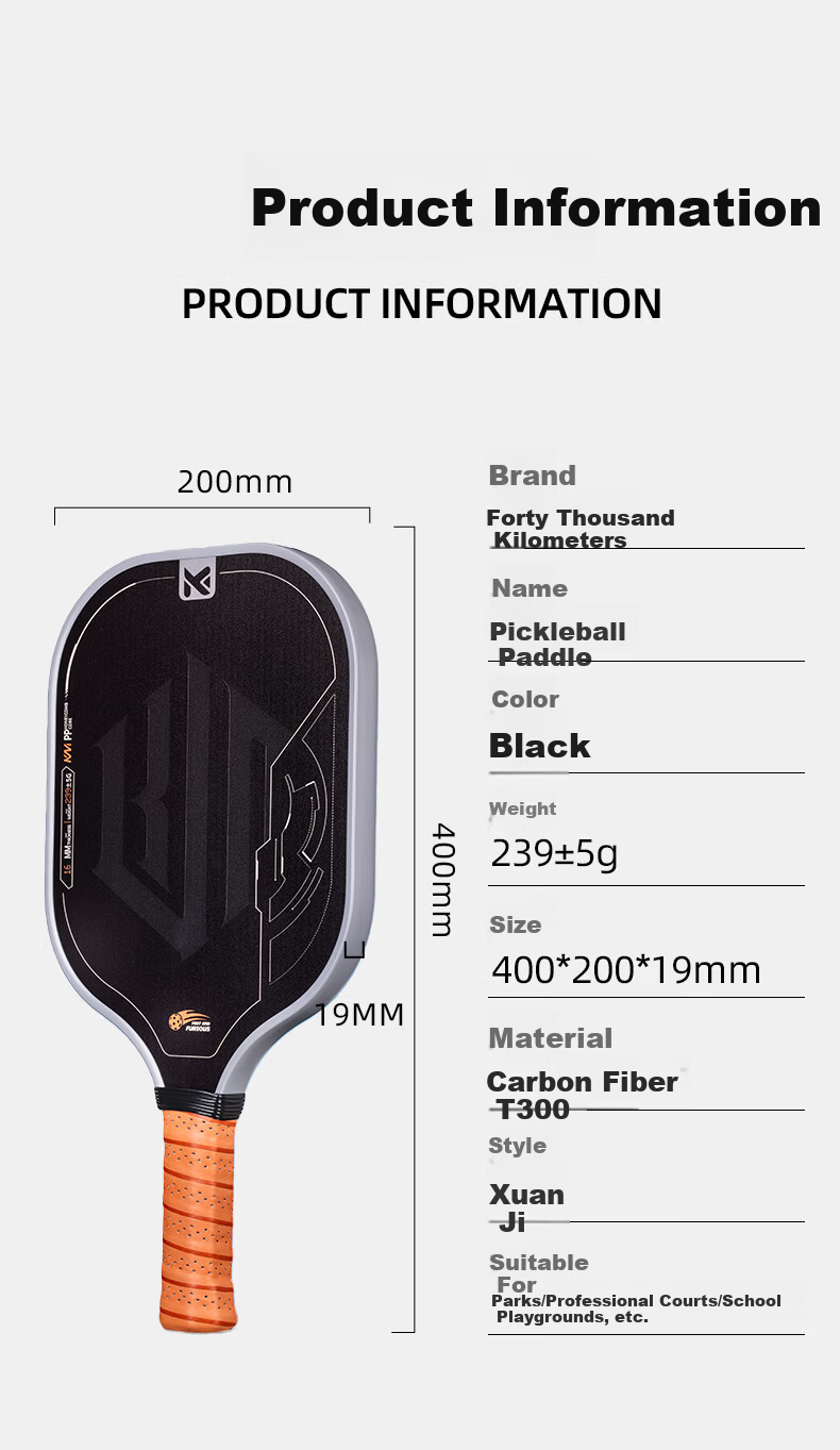 40,000 Kilometers Pickleball Paddle Set Fiberglass Single Paddle PP Honeycomb Core Durable Beginner Practice Paddle Red Feather 12