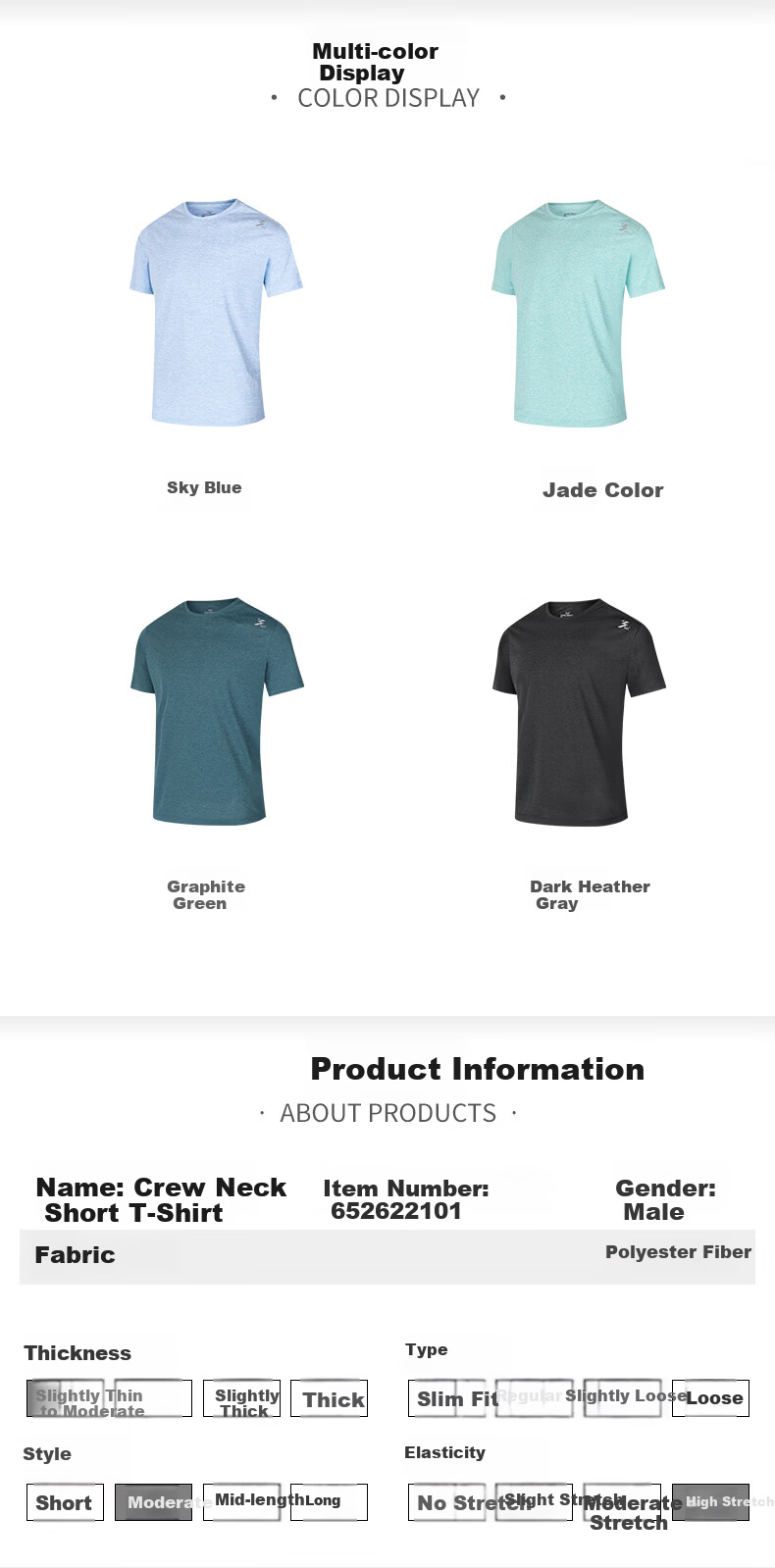 361° Men's T-Shirt Spring Summer New Sports Running Quick-Dry Loose Outdoor Reflective Short Sleeve Top 652622101-4 33