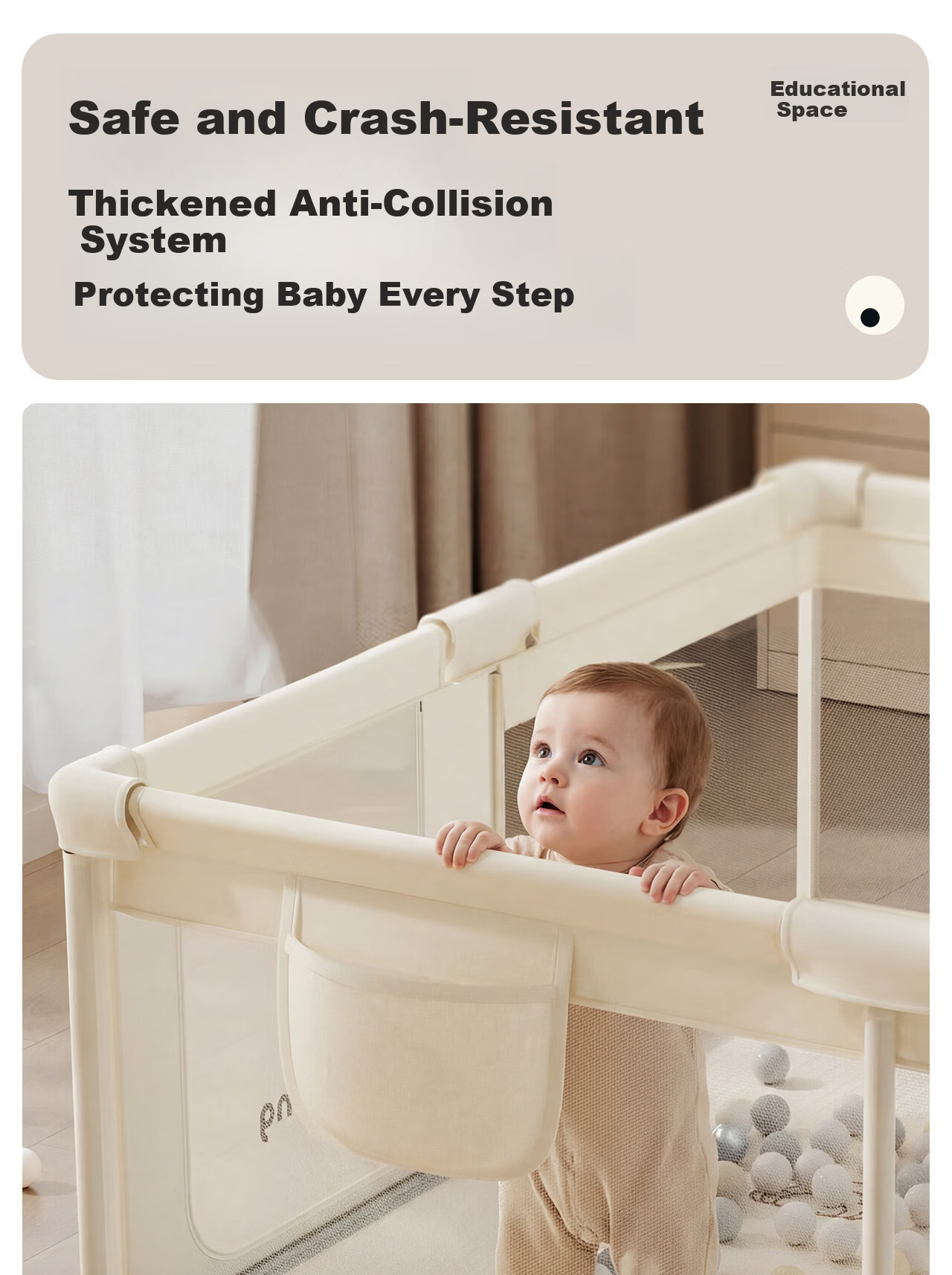 Manlong Baby Playpen Crawling Mat Floor Fence Children's Crawling Mat Protective Play Fence 1.8*2m 9