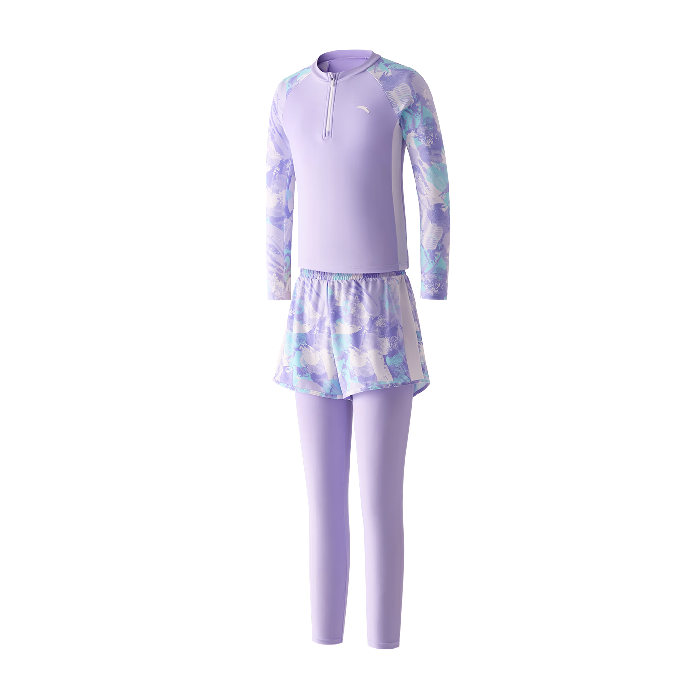 ANTA Kids Girls Sun Protection Long Sleeve Long Pants Two-Piece Swimsuit 2026 New Surfing Beach Training Swimwear