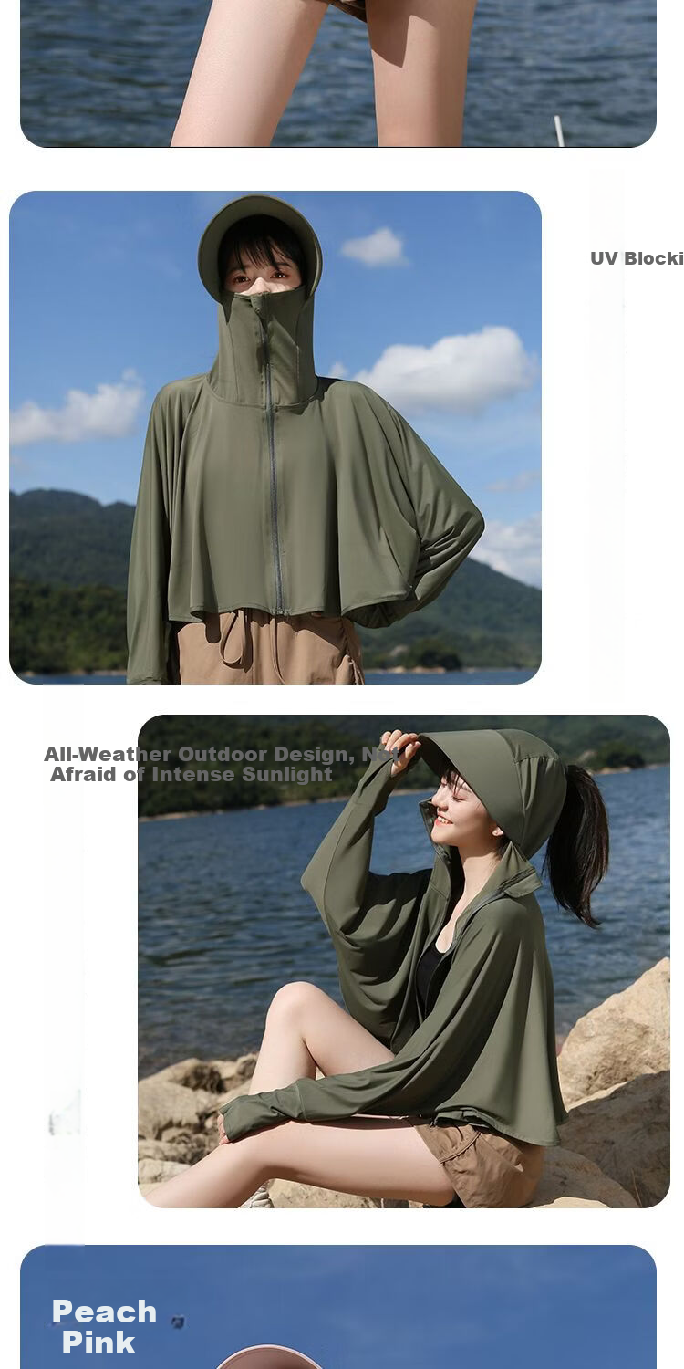 Combo Women's Summer Thin UV Protection Sun Shirt Mesh Loose Shawl Ice Silk European Style Sun Protection Skin Jacket 13