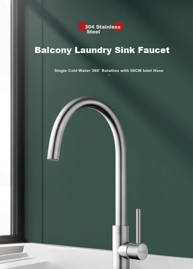 Submarine Kitchen Faucet Single Cold Sink Basin Household Rotatable Balcony Laundry Sink Faucet L3092D 1