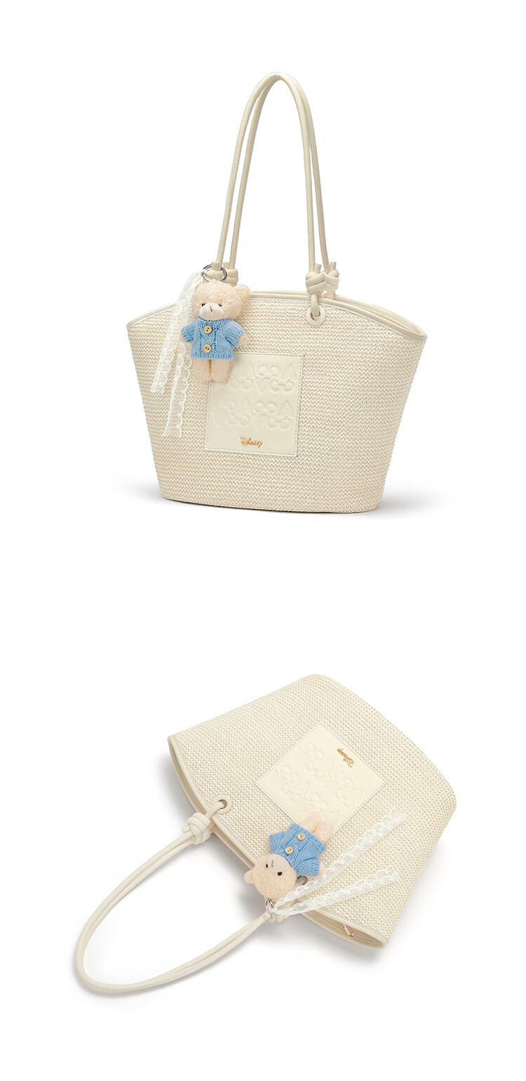 Disney Women's Fashion Woven Bag Vacation Straw Shoulder Tote Birthday Gift 2026 New Underarm Bag 11