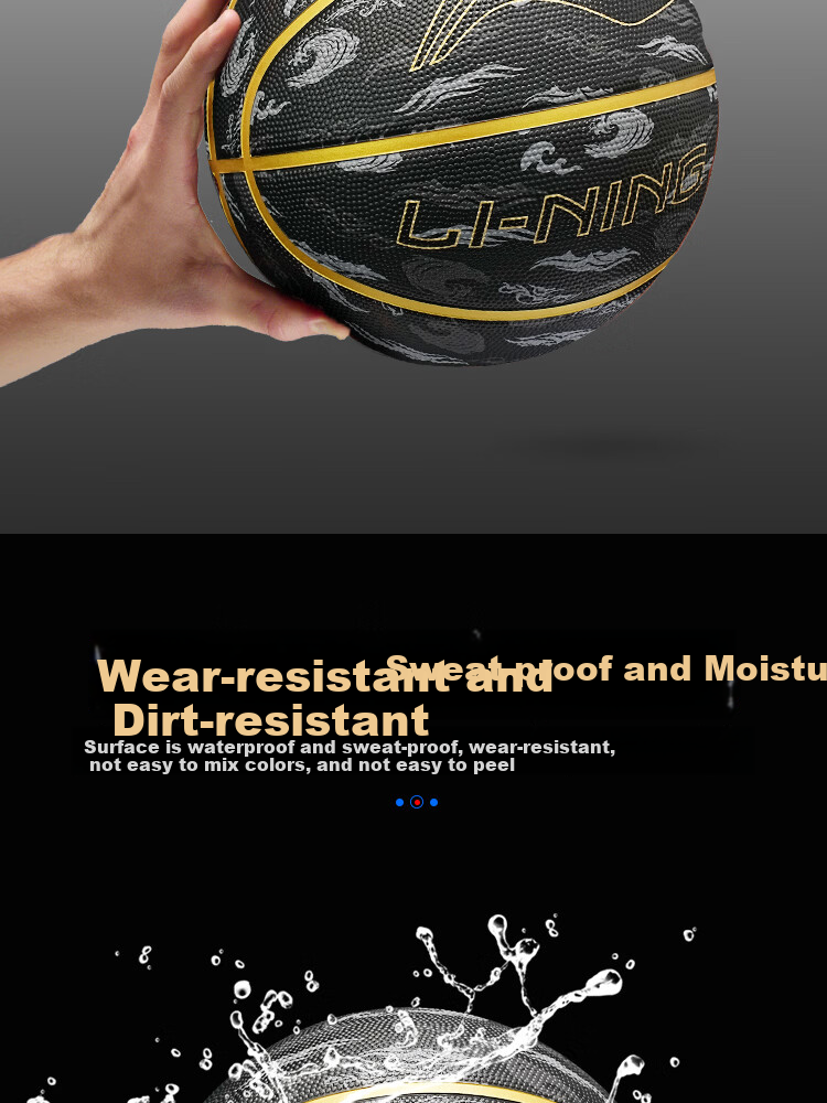 Li-Ning Basketball for Children Aged 6-12, Competition Indoor And Outdoor Black Gold Model, Elementary School Students And Teenagers Size 5 Basketball 099-2 7