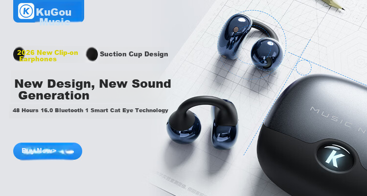 KUGOU M23 Bluetooth 6.0 Earphones Semi-In-Ear Wireless Music Gaming Low Latency Long Battery Life Noise Cancelling Compatible with Huawei Apple Xiaomi Men 1