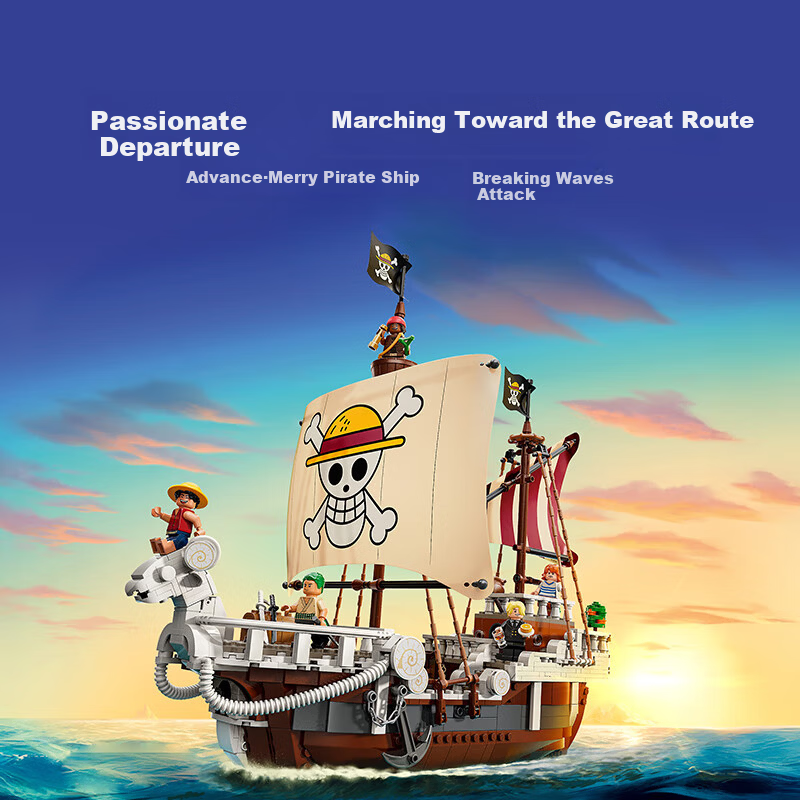 LEGO Pirate Ship 75639 One Piece Adventure Melon Luffy Ship Toy for Boys And Girls Children's Day Gift Decoratio