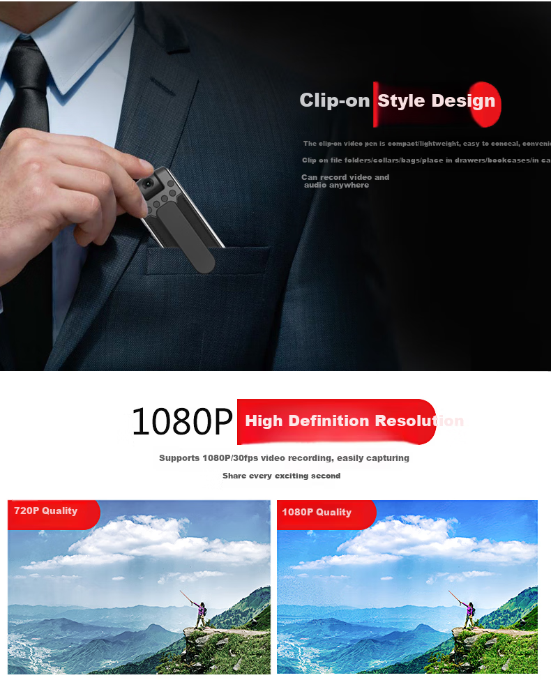 YWD V011S Law Enforcement Recorder Mini HD Portable Bicycle Motorcycle Riding Sports Camera Audio Video 32G 4