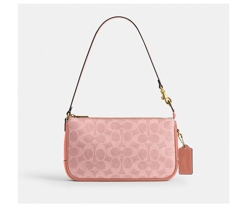 COACH PLAZA Small Pink Women's Handbag Tote Shoulder Bag CCC42 10