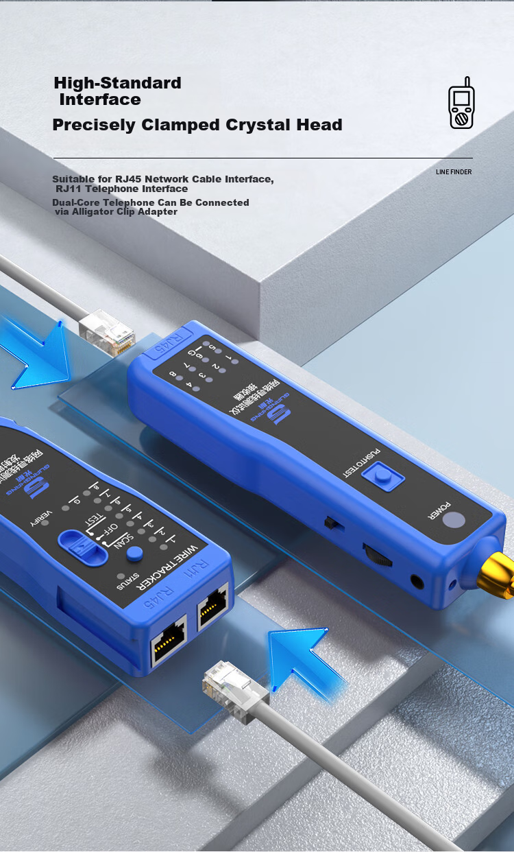 Guanghang Multifunctional Network Cable Tester Telephone and Network Line Tracer Anti-Interference Line Testing Tool Kit Switch Line Checker GH-XX01 5
