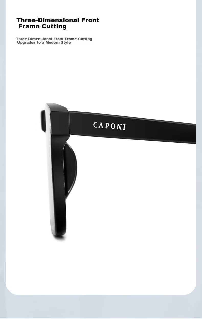 CAPONI Men's Large Face HD Nylon Polarized Driving Sunglasses UV Protection Large Frame Slimming 12