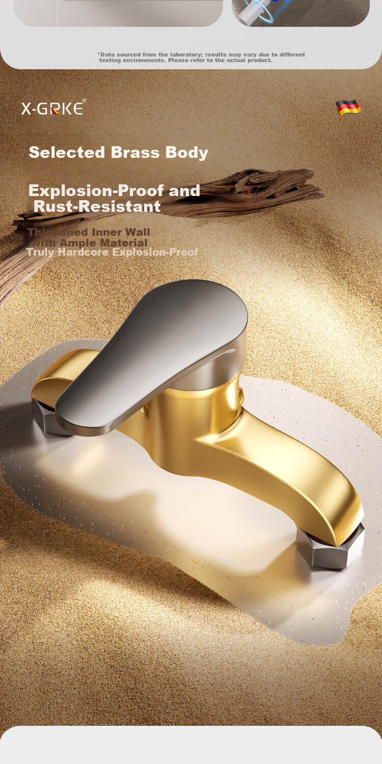 X-GRKE [Germany] Shower Faucet Set Full Copper Body Bathroom Shower Set High Pressure Shower Mixer Valve 6