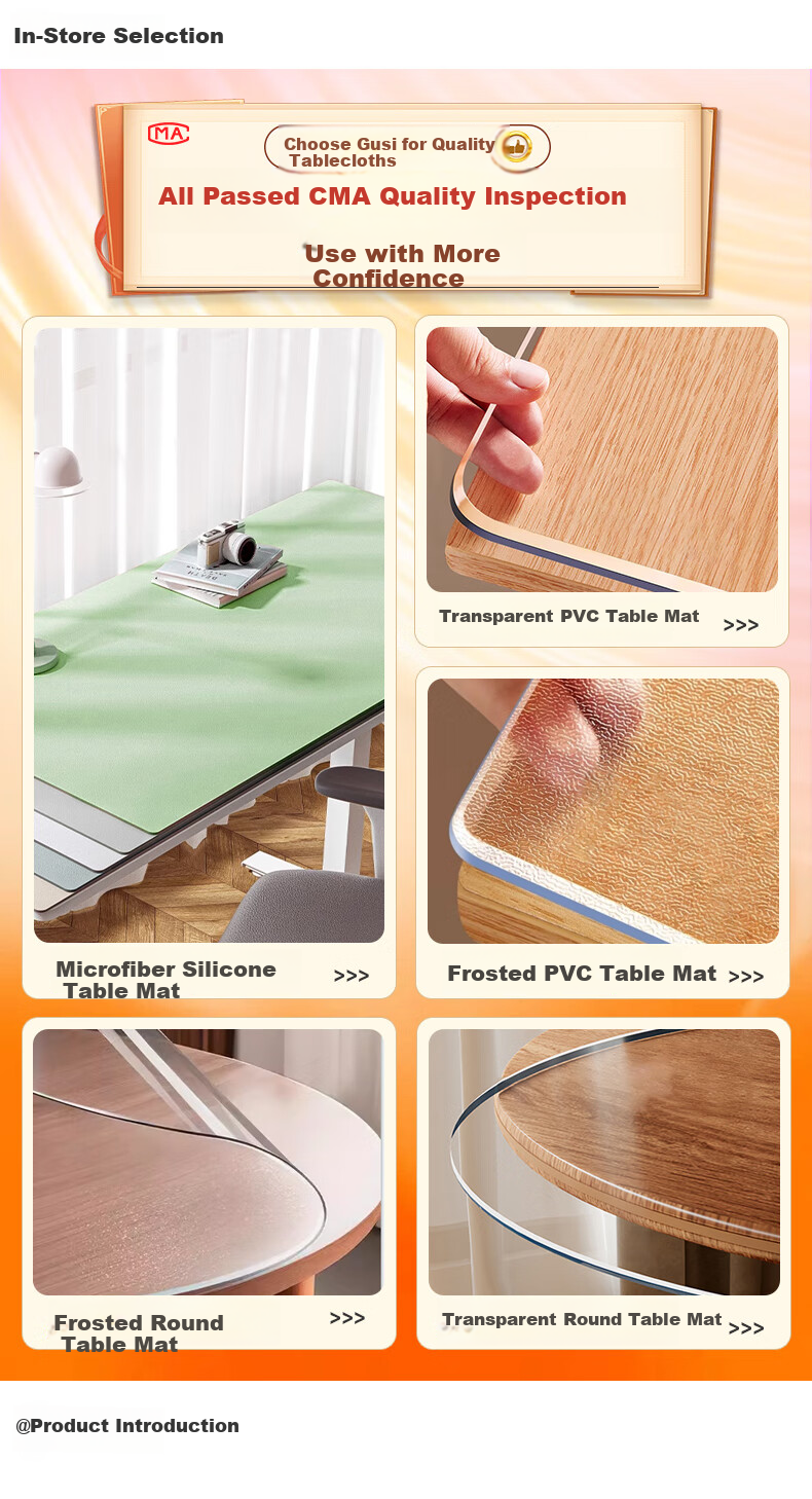 Gusi TV Cabinet Countertop Protective Pad, Coffee Table Mat, Dining Table Cloth, Waterproof And Oil-Proof Soft Glass Rectangular Table Mat 1