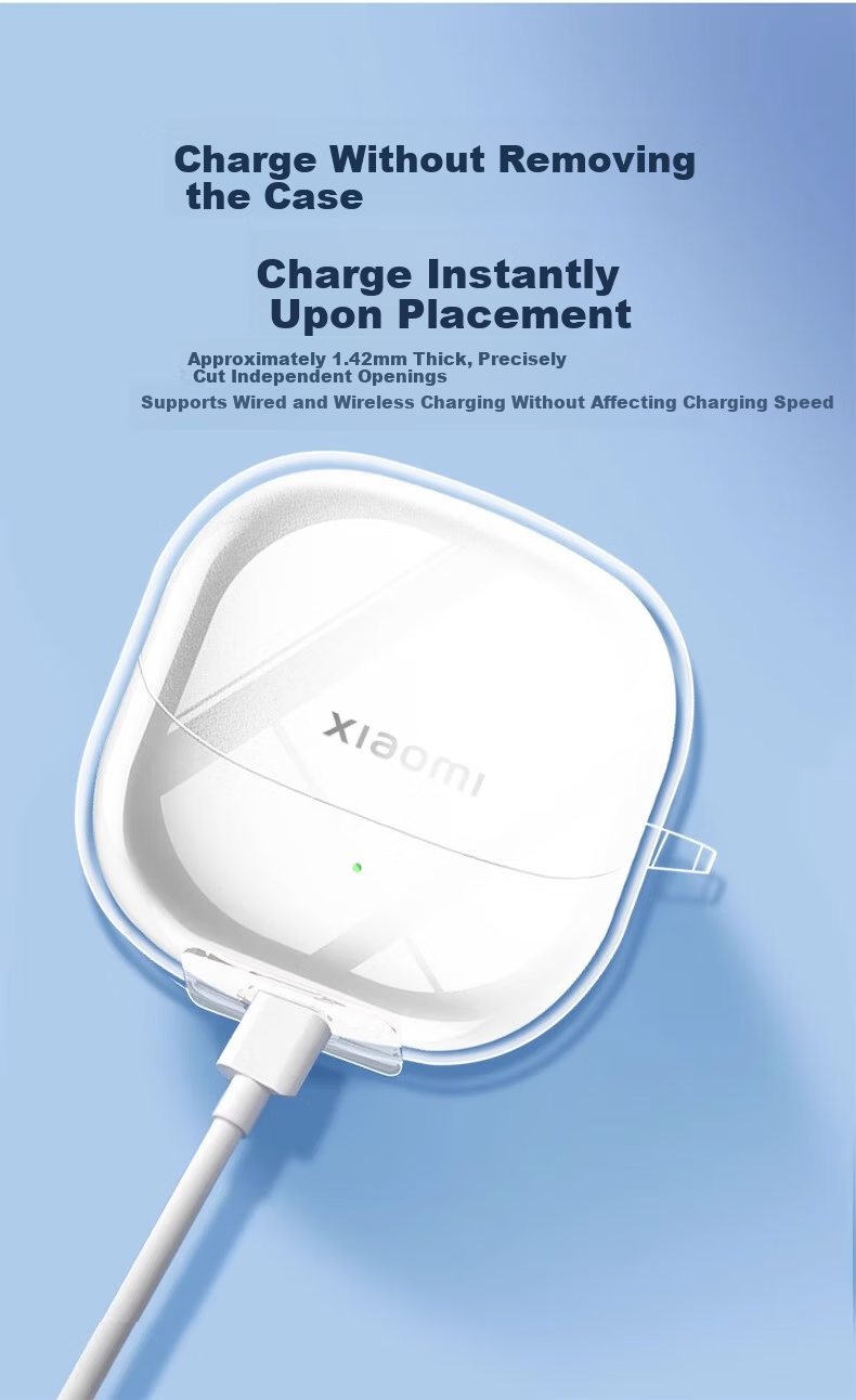 Beiyipin Compatible with Xiaomi Buds 5 Earphone Protective Case New Buds 5 Pro Earphone Cover Liquid Silicone True Wireless Bluetooth Noise Cancelling Buds 4 Charging Case Transparent Full Coverage Pr 7