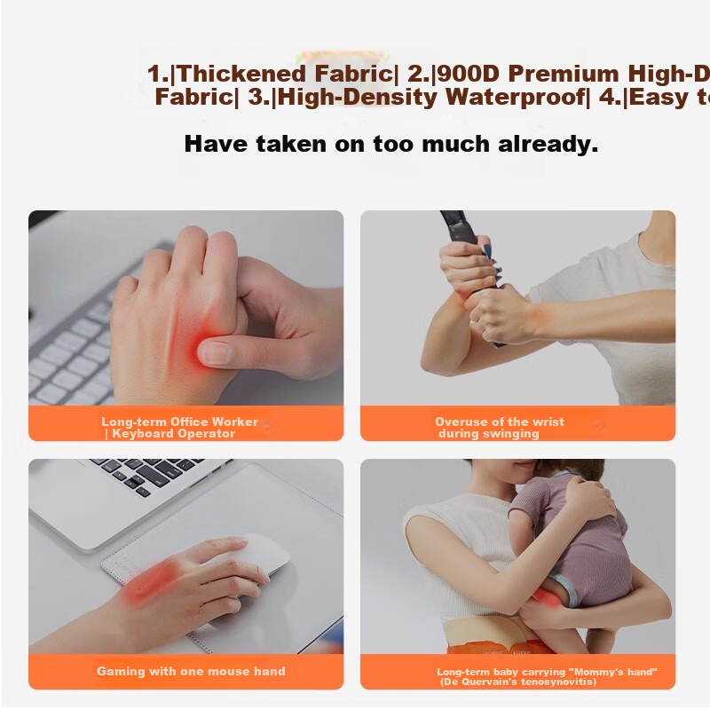 Kepufi Wrist Brace Heat Therapy Tendon Sheath Moxibustion Massage Device Wrist Support Joint Heating Instrument Practical Mother's Day Women's Birthday Gift WB01 Double
