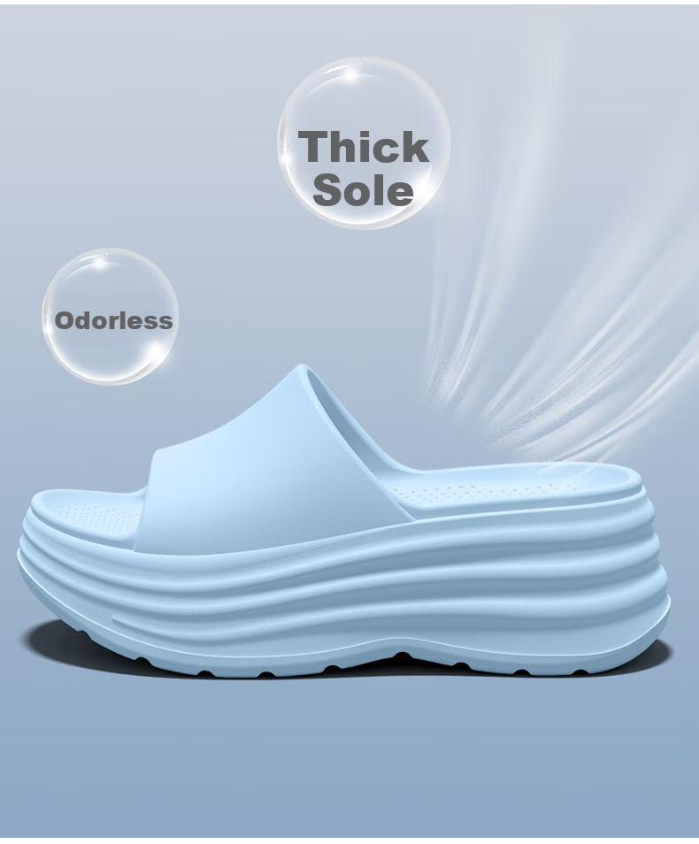She Enjoy Thick Sole Height Increasing Slippers Women's Summer High Heel Outdoor Home EVA Sandals 7