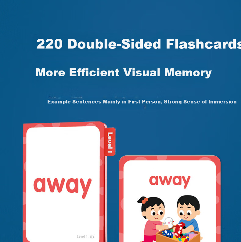 Shalin Saalin Early Childhood English Enlightenment TPR Action Instruction Cards, Interactive Flashcards for English Vocabulary, Early Education for Childre 5
