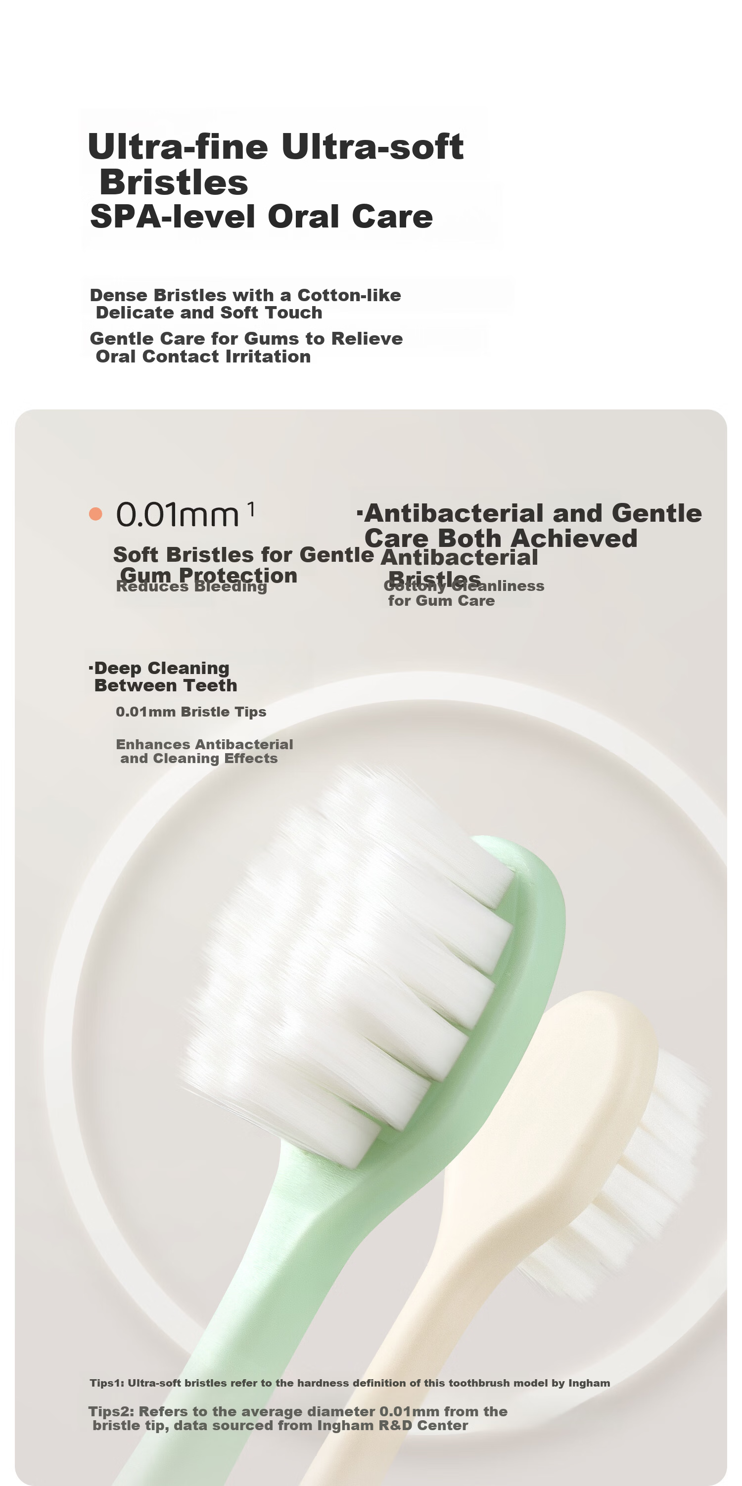 Ingham Soft Bristle Toothbrush Adult Wide Head Ultra-Fine Ultra-Soft Family Pack 2