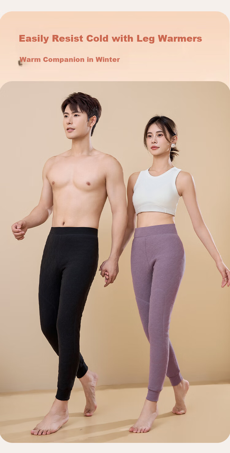 Ordifen 100% Wool Thermal Pants Women Winter Fleece Lined Thickened Knee and Waist Protection Cold Resistant Long Johns Purple XL 5