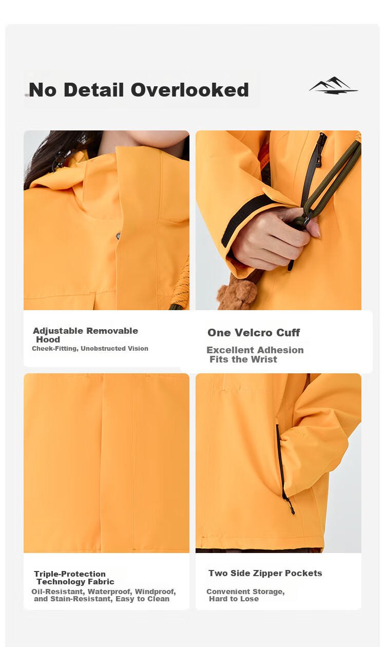 CAMEL Outdoor 3-in-1 Waterproof Windproof Hiking Mountaineering Jacket Unisex 2025 A35CA45253 M 26