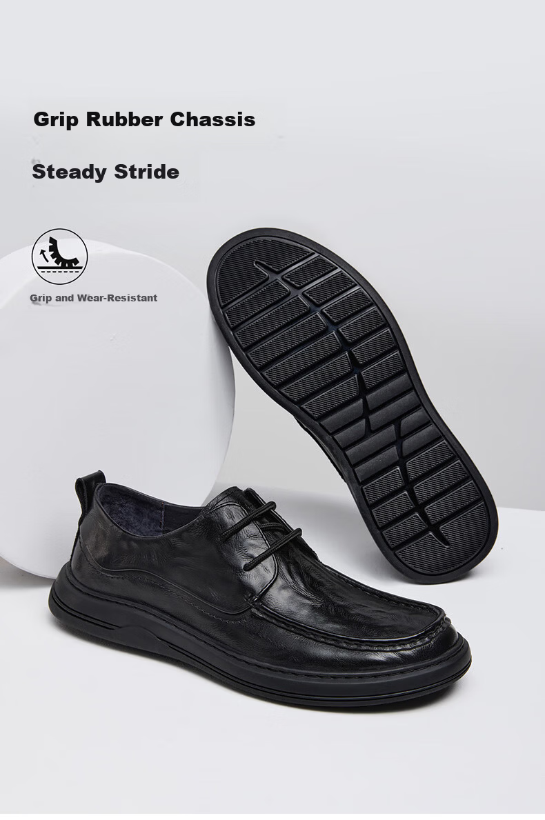 CAMEL Leather Lace-up Business Derby Shoes for Men P16S155008 Black Size 40 Father's Day 6
