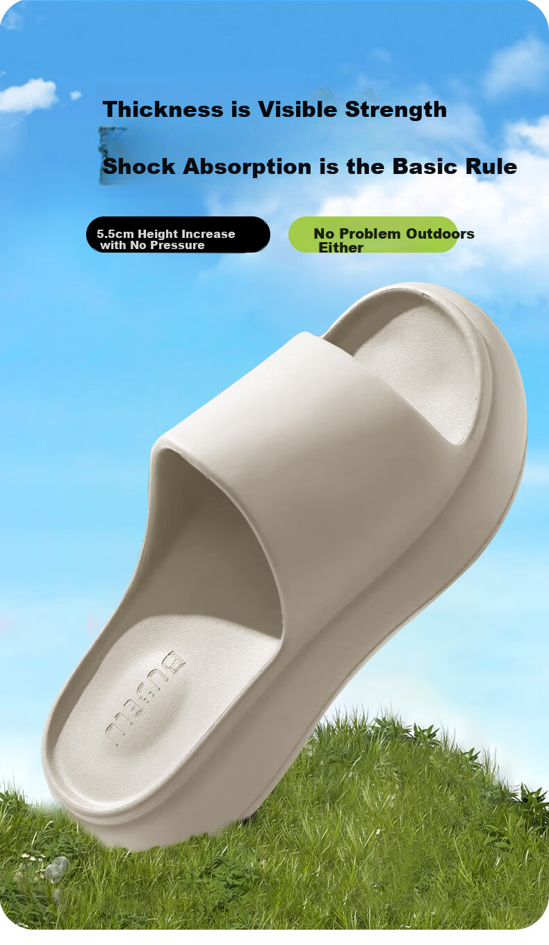 Jiayi Summer Slippers for Men and Women Thick Sole Soft Elastic Home Bathroom Slippers Light Gray Size 35-36 JY2515 1