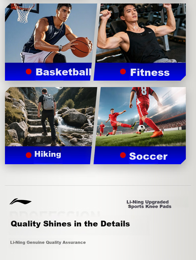 Li-Ning Knee Pads Summer Lightweight Protective Meniscus Injury Prevention Unisex Arthritis Support for Mountaineering Basketball Badminton Running 18