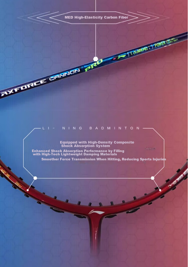 Li-Ning Thunder Mini Steel Cannon Pro Badminton Racket, Full Carbon Fiber Lightweight Offensive Racket, Flat Stroke Quick Attack, for Competition And Training 5