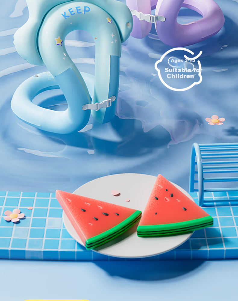Keep Kids Swimming Ring for Ages 3 and Up Anti-Tip Inflatable Underarm Arm Float 942 Blue 2