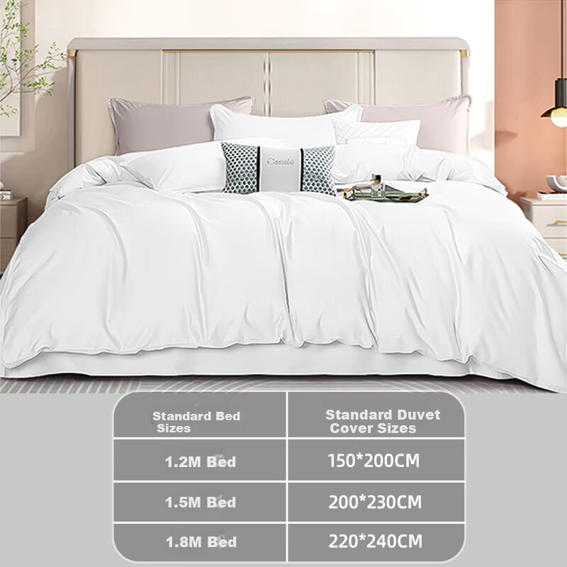 Ran Brand Pure Cotton Quilt Cover Single Piece 100-Count Cotton Duvet Cover Hotel White Quilt Cover 1.5m Double Bed 180x200cm