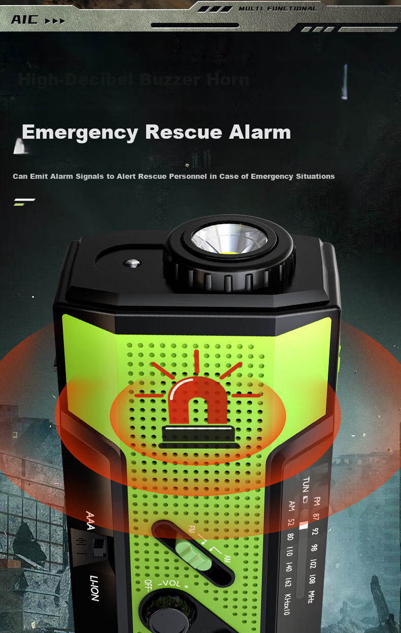 SHENYU Hand Crank Generator Radio Flashlight Emergency Outdoor Solar Multifunctional Charging Equipment Lighting Lamp 10