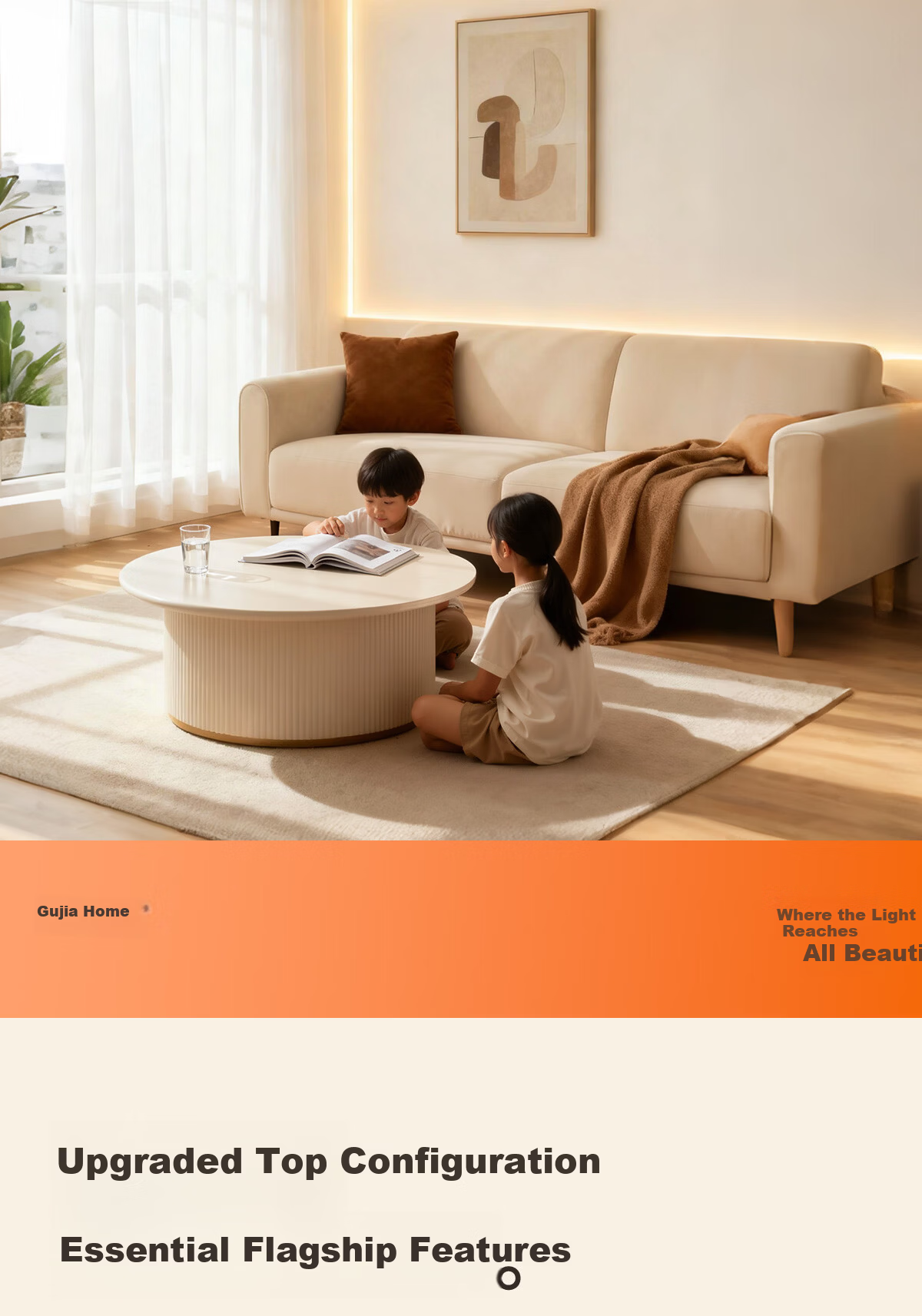 Kuka LED Ceiling Light Cream Style Eye Protection Cree Source Living Room Bedroom 50cm Round - Three Colors [Installation Included] 8
