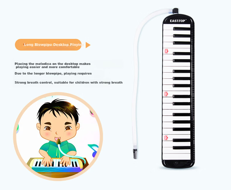 EAST TOP 32-Key Melodica T32 for Children Beginners, Elementary School Students' Introduction to Classroom Performance, Wind Instrument, Black 9