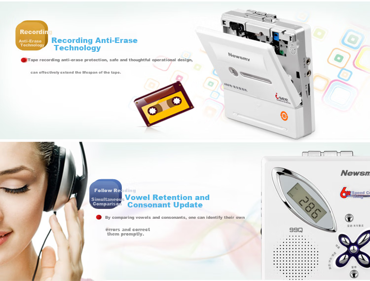 Newman Smart Hearing Repeater English Portable Learning Machine Hearing Treasure DL180 MP3 White 128GB for Primary and Middle School Synchronized Textbook Oral Practice and Listening Training 4