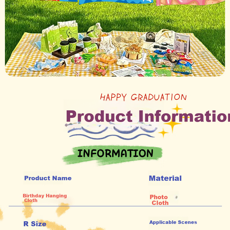 Ounizi Birthday Scene Decoration Girl Birthday Props Atmosphere Boy Party Decoration Happy Birthday Banner 3-Pack 8