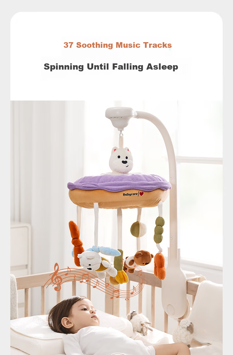 Babycare Newborn Crib Mobile Wind Chime Baby Crib Rattle Soothing Sleep Aid Birthday Gift Baby Hanging Rechargeable Toy 4