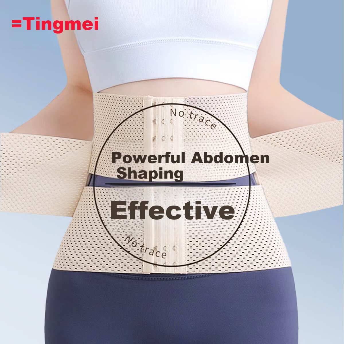 Tingmei Segmented Abdominal Binder Strong Waist Trainer Postpartum Shaping Slimming Waist Belt for Women Flat Belly Waist Support Breathable Thin Design