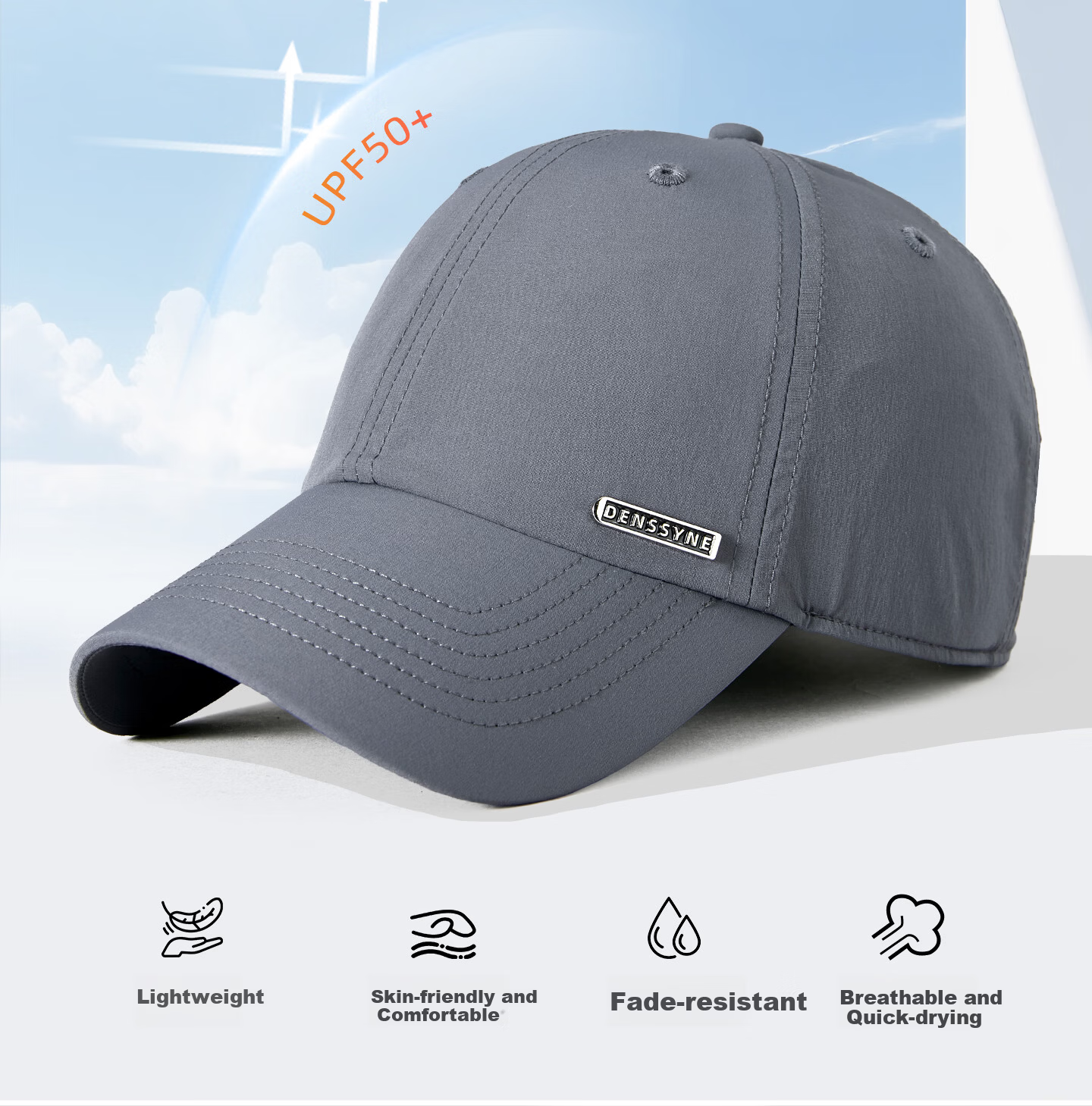 Desina Quick-Dry Men's Baseball Cap Summer Outdoor Sports Lightweight Breathable Sun Protection Soft Top Duckbill Hat 2