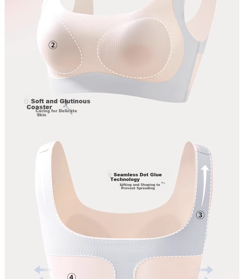 GRACEWELL Silk Latex Cup Student Sports Bra Lift Vest Seamless Light Shaping Developmental Girl Bra 2XL 6